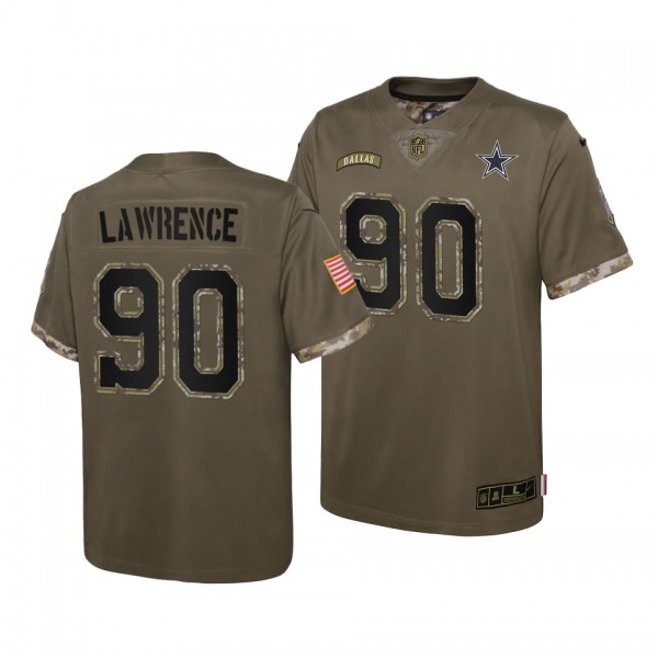 DeMarcus Lawrence Olive 2022 Salute To Service Youth Dallas Cowboys Limited Jersey