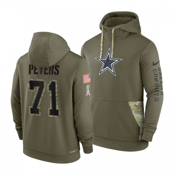 Cowboys Jason Peters Olive 2022 Salute To Service Therma Performance Hoodie
