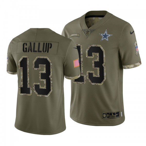 Michael Gallup Dallas Cowboys #13 2022 Salute To Service Limited Olive Jersey