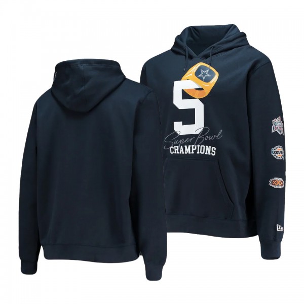 Dallas Cowboys Navy 5x Super Bowl Champions Local Count The Rings Hoodie