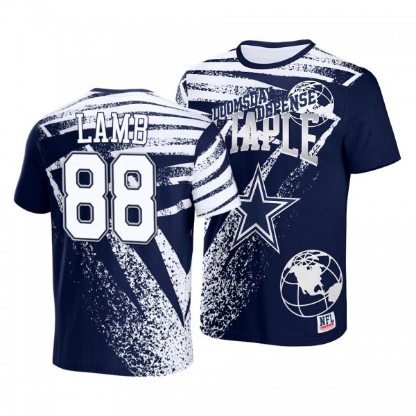 Men's CeeDee Lamb Dallas Cowboys All Over Print T-Shirt - Navy