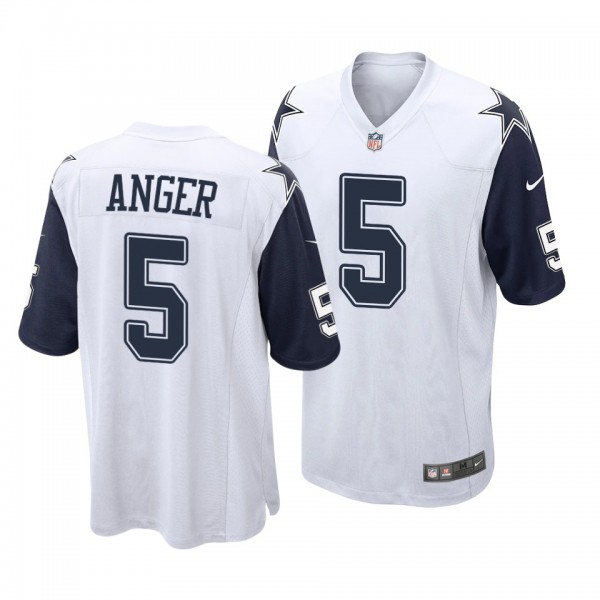 Cowboys #5 Bryan Anger Alternate Game Jersey - White