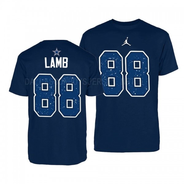 Men's CeeDee Lamb Dallas Cowboys Name Number Jordan Brand T-Shirt - Navy