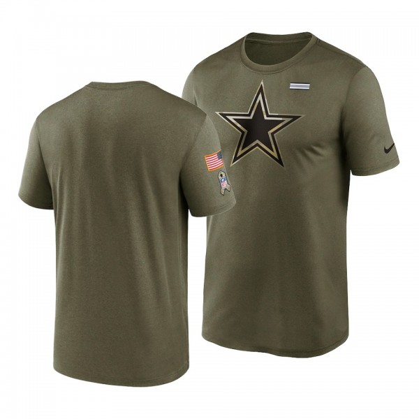 Cowboys Olive 2021 Salute To Service Legend Performance T-Shirt