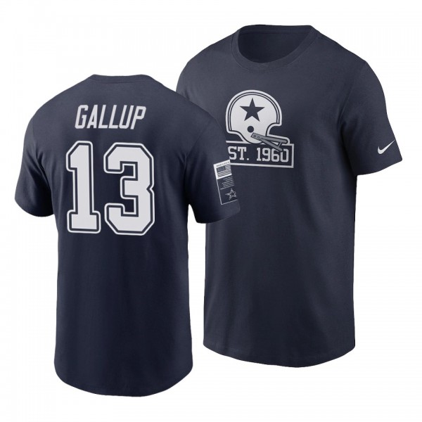 Dallas Cowboys Michael Gallup Navy 60th Anniversary Flag T-Shirt