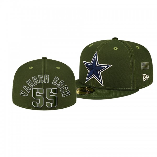 Leighton Vander Esch Dallas Cowboys Team Logo 59FIFTY Fitted Hat - Olive