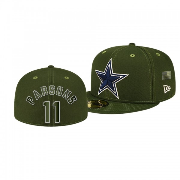 Micah Parsons Dallas Cowboys Team Logo 59FIFTY Fitted Hat - Olive