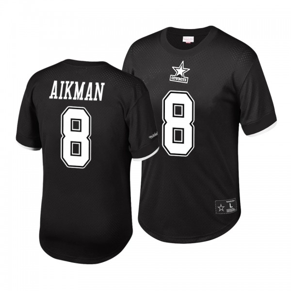 Troy Aikman #8 Cowboys Black Retired Player Name Number Mesh T-Shirt