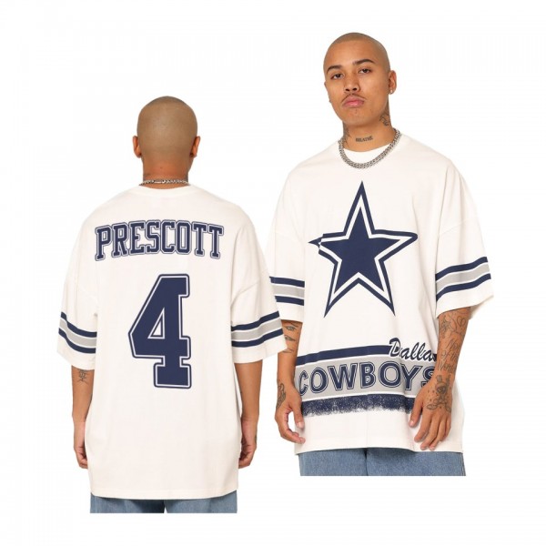 Dallas Cowboys Dak Prescott White Conference Vinta...
