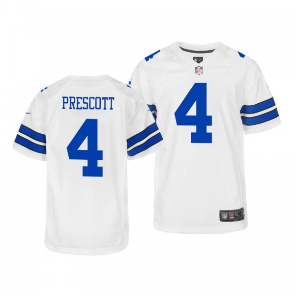 Youth Dak Prescott Dallas Cowboys Game Jersey - White