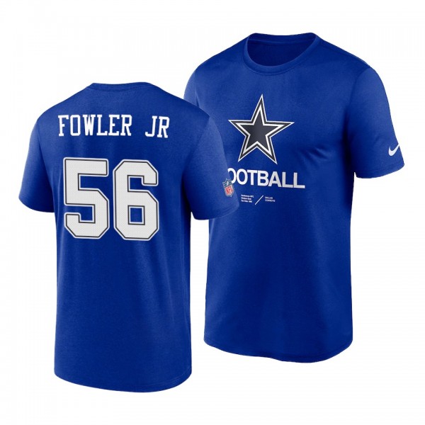 Dallas Cowboys Dante Fowler Jr. Royal Team Logo Infographic Performance T-Shirt