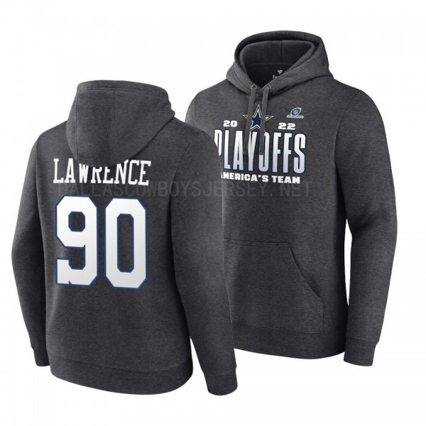 DeMarcus Lawrence #90 Dallas Cowboys Charcoal 2022 NFL Playoffs Our Time Hoodie