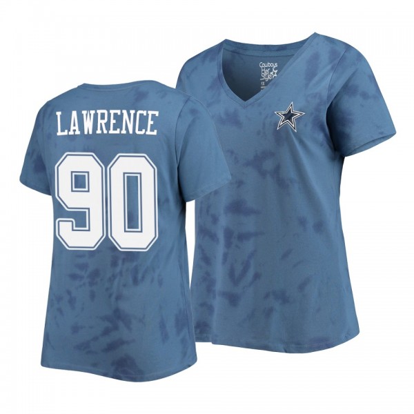 Women's DeMarcus Lawrence Cowboys Navy Name Number Tie-Dye T-Shirt