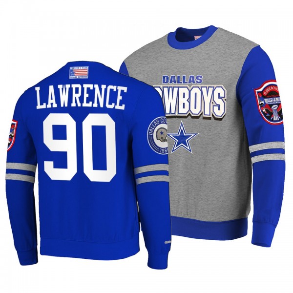 Cowboys DeMarcus Lawrence Grey Super Bowl Championship All Over Crew T-Shirt