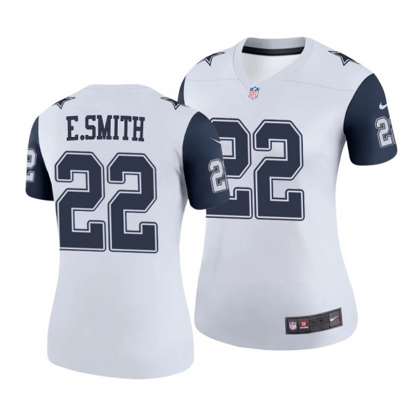 Women's Emmitt Smith Cowboys Color Rush Legend White Retired Player Jersey