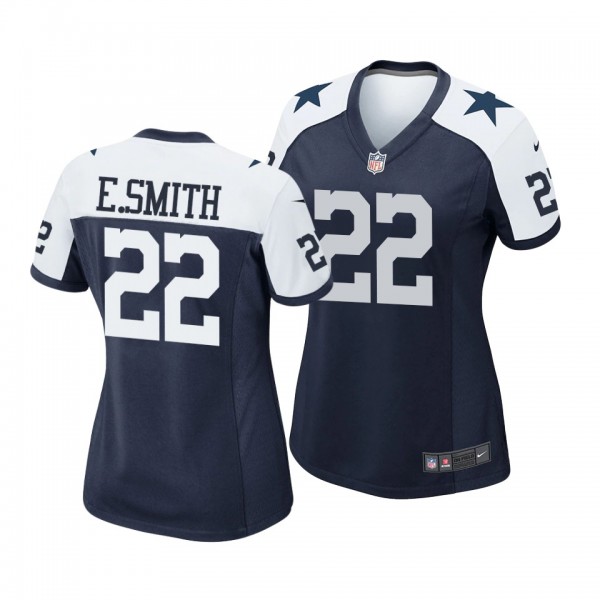 Women's Dallas Cowboys Emmitt Smith Navy Alternate Game Retired Player Jersey