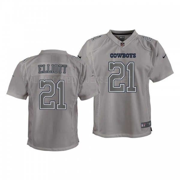 Youth Ezekiel Elliott Dallas Cowboys Atmosphere Game Jersey - Gray