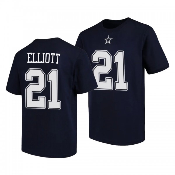 Youth Ezekiel Elliott Dallas Cowboys Navy Name Num...