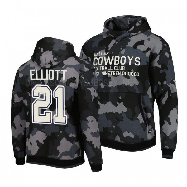 Ezekiel Elliott Dallas Cowboys Black Camo Salute T...