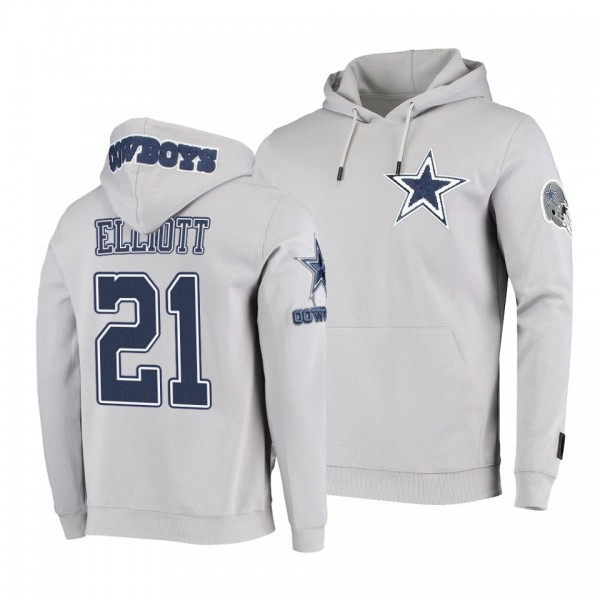 Ezekiel Elliott Dallas Cowboys Heather Gray Team Logo Pullover Hoodie