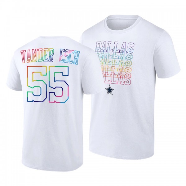 Men's Leighton Vander Esch NO. 55 Cowboys City Pride Logo White T-Shirt