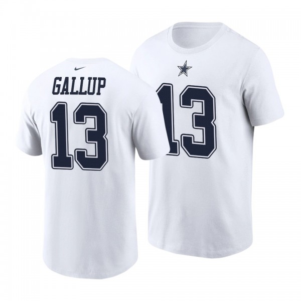 Men's Michael Gallup Dallas Cowboys Name Number T-Shirt - White