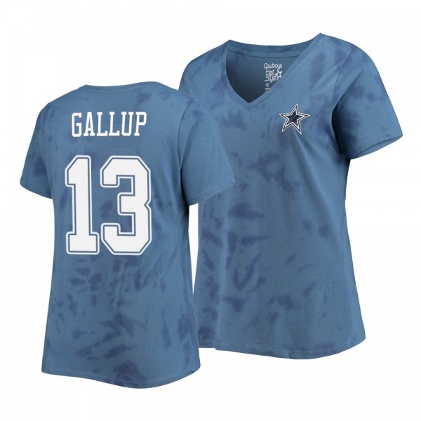 Women's Michael Gallup Cowboys Navy Name Number Tie-Dye T-Shirt