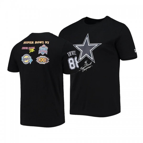 Cowboys Michael Irvin Black Super Bowl Champions Commemorative T-Shirt