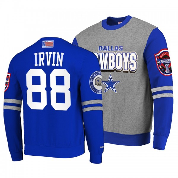 Cowboys Michael Irvin Grey Super Bowl Championship All Over Crew T-Shirt