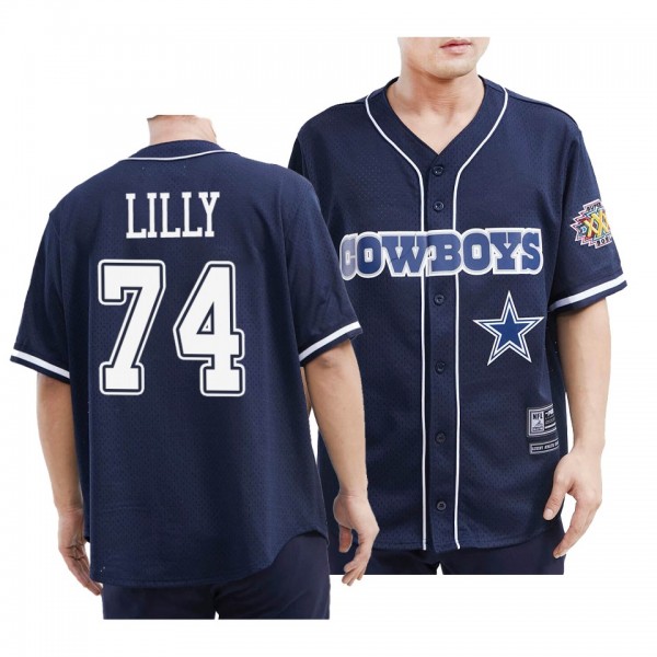 Cowboys #74 Bob Lilly Navy Retired Player Team Log...