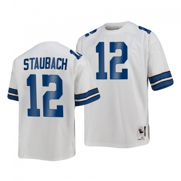 Dallas Cowboys #12 Roger Staubach Throwback White 1977 Authentic Retired Player Jersey