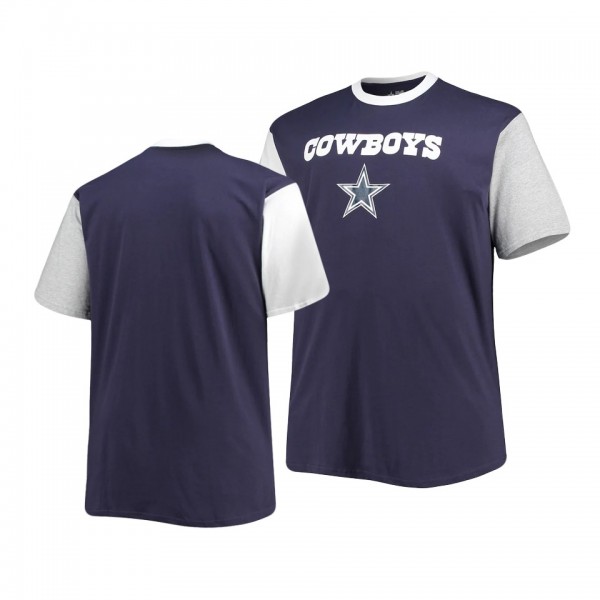 Cowboys Navy White Team Logo Colorblocked T-Shirt