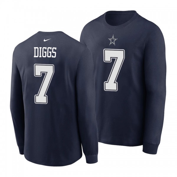 Men's Trevon Diggs Dallas Cowboys Name Number Long Sleeve T-Shirt - Navy