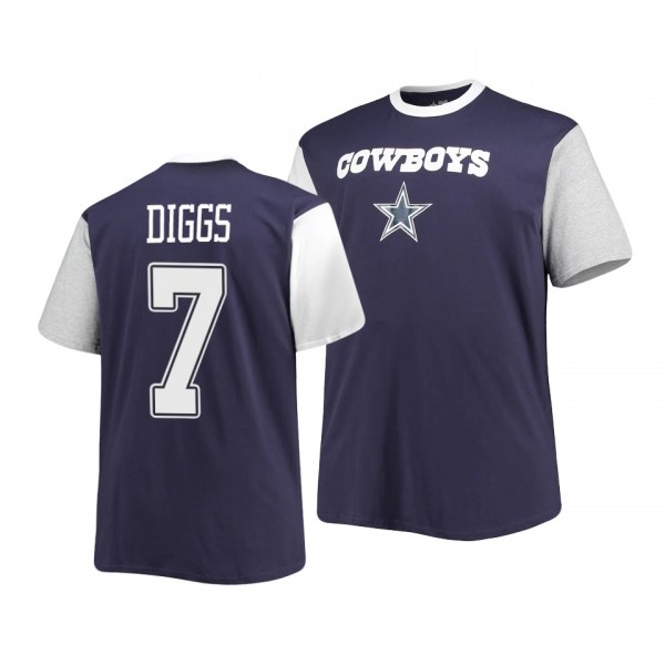Cowboys Trevon Diggs Navy White Team Logo Colorblocked T-Shirt