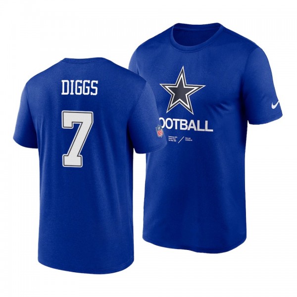Dallas Cowboys Trevon Diggs Royal Team Logo Infographic Performance T-Shirt