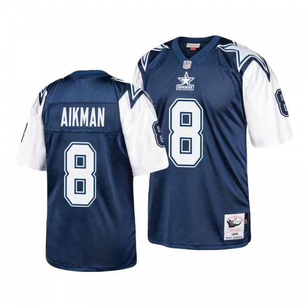 Dallas Cowboys #8 Troy Aikman Throwback 1995 Navy Retired Player Jersey