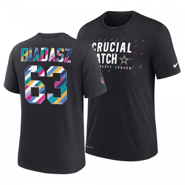 Men's Cowboys Tyler Biadasz 2021 NFL Crucial Catch Performance T-Shirt - Black