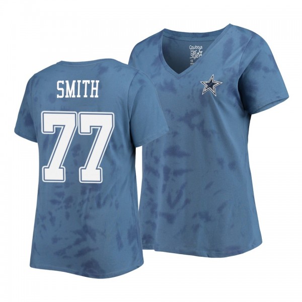 Women's Tyron Smith Cowboys Navy Name Number Tie-Dye T-Shirt