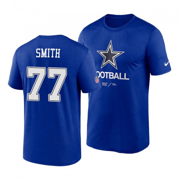 Dallas Cowboys Tyron Smith Royal Team Logo Infographic Performance T-Shirt