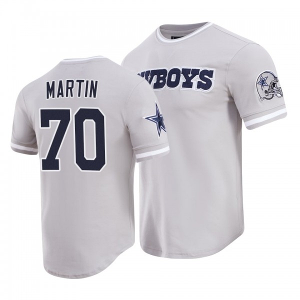 Cowboys Zack Martin Gray Classic Chenille Fan Gear T-Shirt